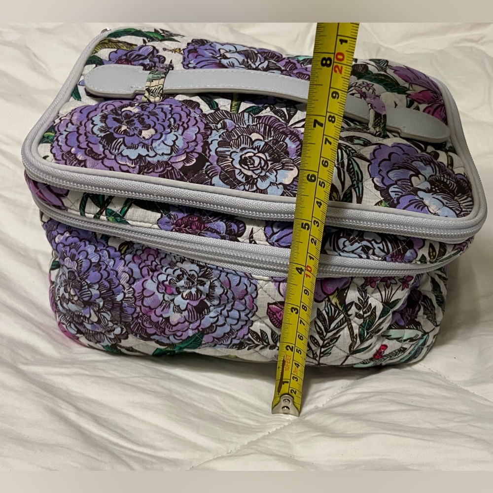 VERA BRADLEY LAVENDER MEADOW ICONIC BRUSH UP COSMETIC CASE - Picture 12 of 12
